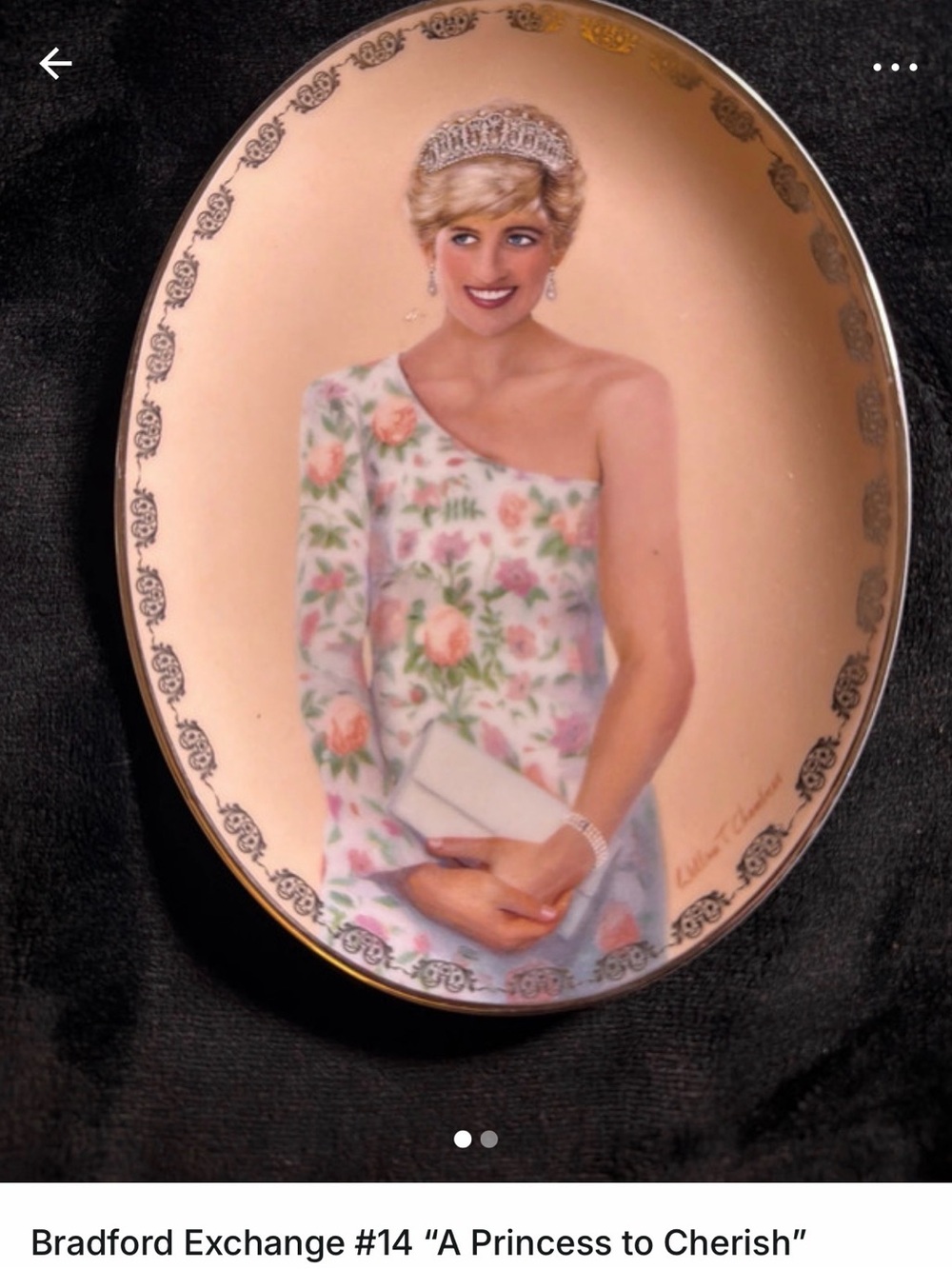The Bradford Exchange Floral Portrait Plate in Peach, Pink, Green and Gold